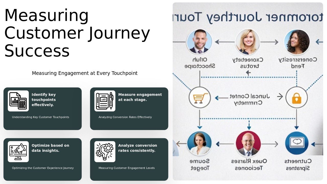Professional PowerPoint template for tracking customer journey metrics and improving sales conversion rates in presentations.