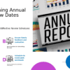 PowerPoint template for setting annual review dates with customizable performance review timeline design and professional presentation slides