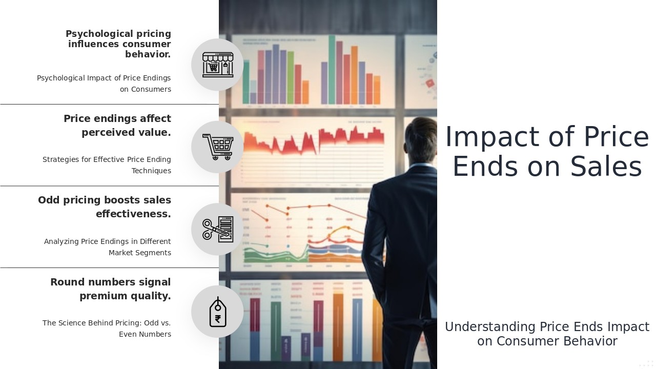 PowerPoint template showcasing The Role of Price Ends in Sales with effective sales psychology PowerPoint template and pricing strategy design