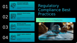 PowerPoint template featuring best practices for regulatory compliance with professional presentation style and detailed ppt slides