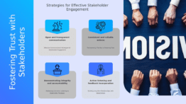 Professional PowerPoint template for Building Trust with Stakeholders includes effective communication strategies and trust-building slides.