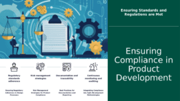 Professional PowerPoint template for compliance in product development featuring regulatory compliance template and process design ppt slides