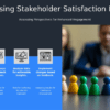 Measuring Stakeholder Satisfaction PowerPoint Template Download 1 PowerPoint template for measuring stakeholder satisfaction, featuring effective ppt slides for stakeholder engagement presentations.