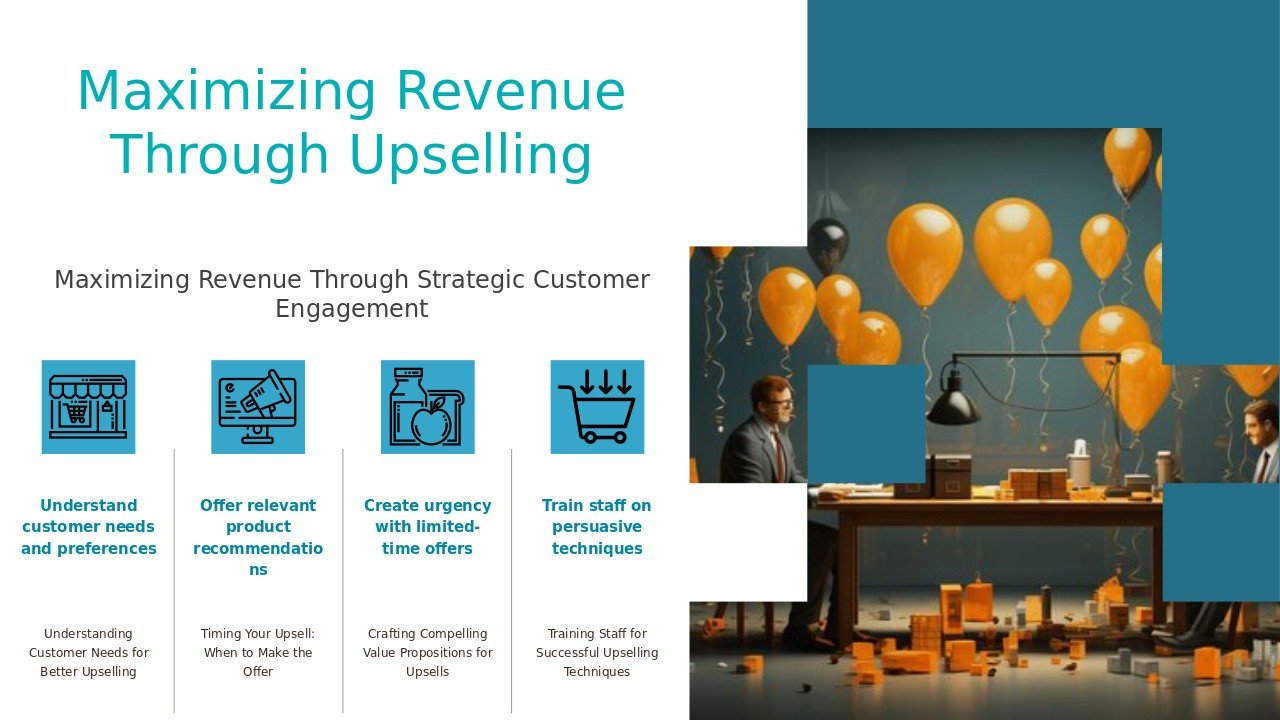 Professional PowerPoint template for effective upselling strategies with engaging ppt slides for sales training and profit maximization.