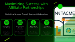 Professional PowerPoint template for Leveraging Affiliate Partnerships featuring strategic partnership slides for revenue growth.