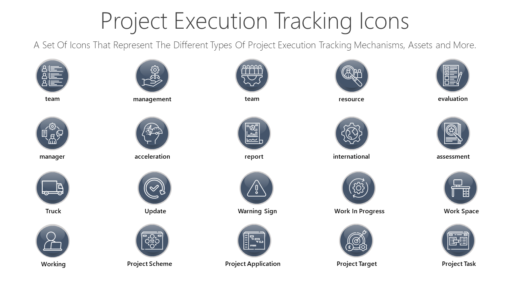 Project Execution Tracking Icons - A Set Of Icons That Represent The Different Types Of Project Execution Tracking Mechanisms