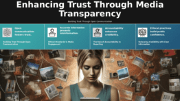 PowerPoint template for Transparency in Media Relations featuring professional presentation design and ethical PR strategies slides