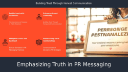PowerPoint template for truthfulness in PR messaging to guide professional presentations on PR ethics and compliance.