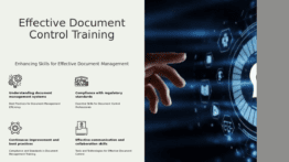 Professional PowerPoint template for effective training for document control teams with best practices document control slides.