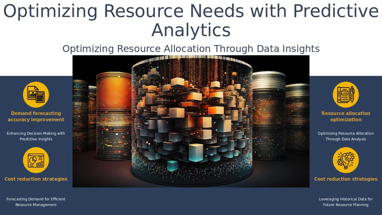 PowerPoint template for Predictive Analytics for Resource Needs, ideal for professional presentations and effective resource management.