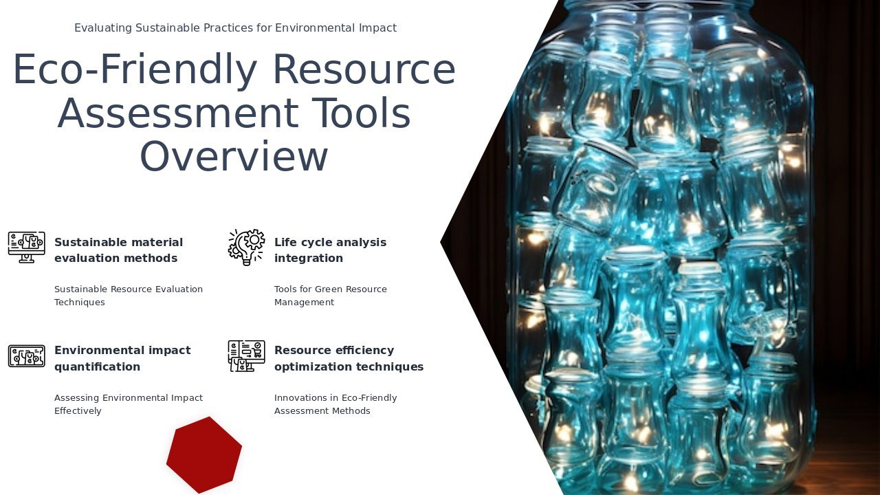 Professional PowerPoint template for Eco-Friendly Resource Assessment Tools, ideal for resource management and environmental impact presentations