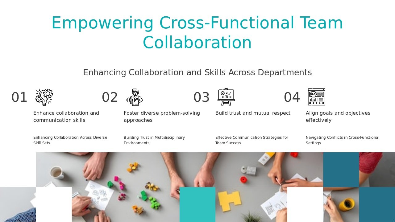 PowerPoint template for training for cross-functional teams, featuring professional presentation design and collaborative training slide deck.