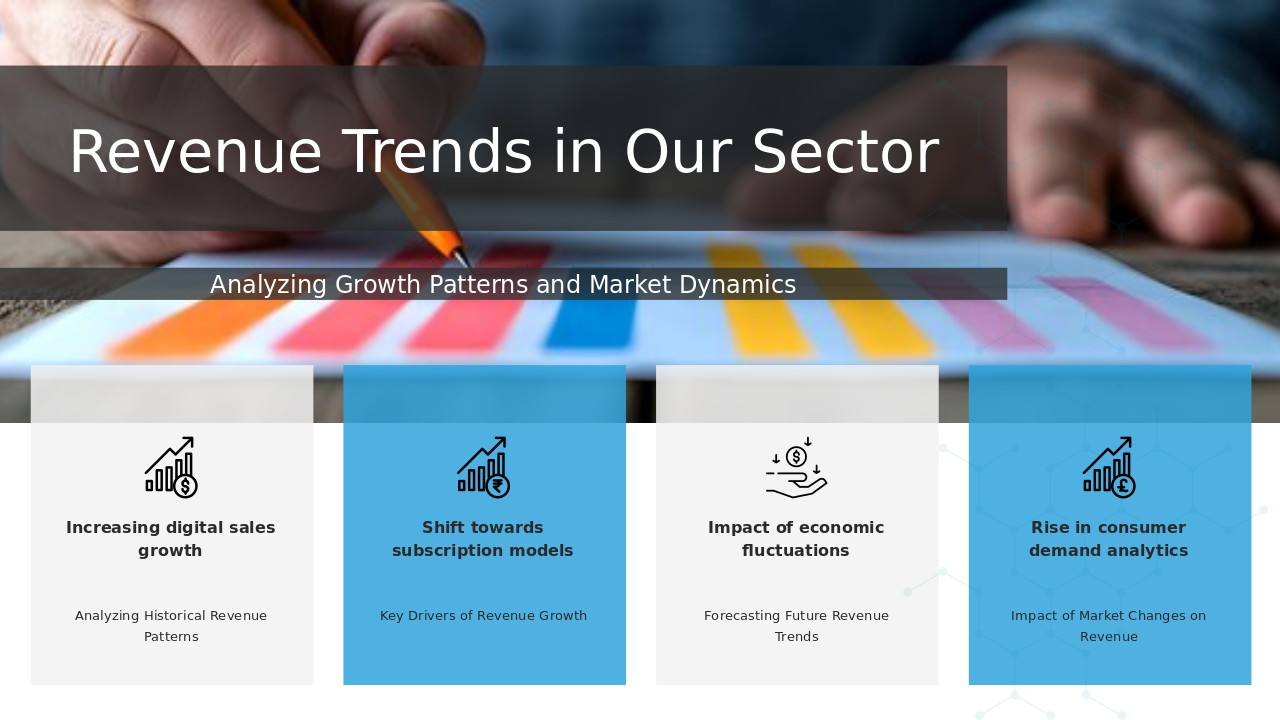 PowerPoint template for revenue trends in your sector featuring professional presentation slides for financial performance analysis