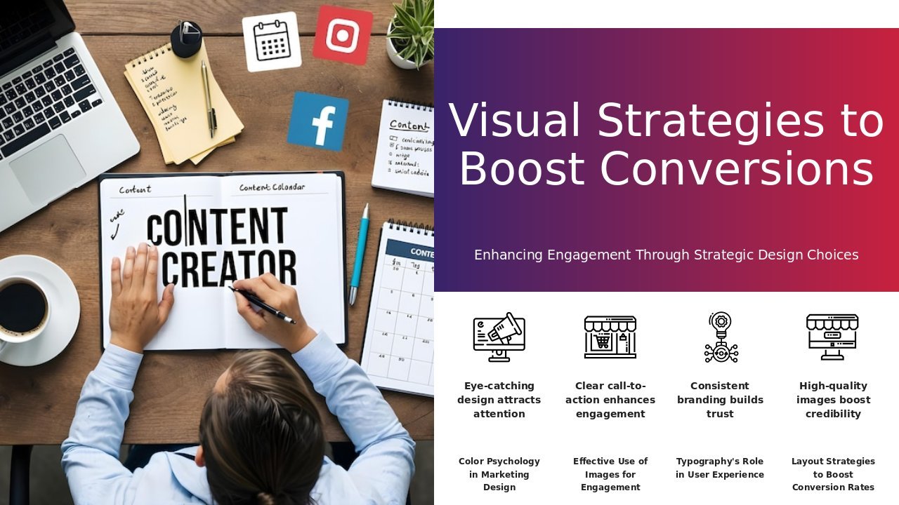 Professional PowerPoint template showcasing visual elements for conversions to boost your conversion rate presentation slides and sales.