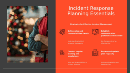 Professional PowerPoint template for Incident Response Planning Guide featuring essential ppt slides for effective risk mitigation presentation.