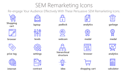 SEM Remarketing Icons - Re-engage Your Audience Effectively With These Persuasive SEM Remarketing Icons.