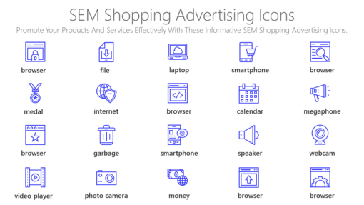 SEM Shopping Advertising Icons - Promote Your Products And Services Effectively With These Informative SEM Shopping Advertisi