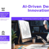 PowerPoint template for leveraging AI in design, ideal for professional presentations and product design process slides.
