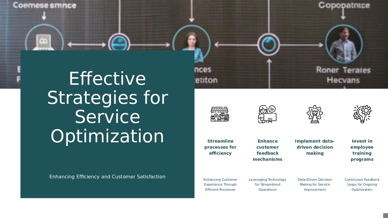 PowerPoint template showcasing strategies for service optimization, perfect for professional presentation and service delivery improvement.