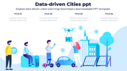 Data-driven Cities ppt - Explore data-driven urban planning! Download a downloadable PPT template.
