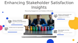 Professional PowerPoint template for stakeholder satisfaction surveys, featuring customizable slides for effective feedback presentation.