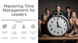 Professional presentation PowerPoint template for time management training for leaders with effective leadership skills templates.