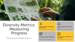 Professional PowerPoint template for Diversity Metrics and Reporting featuring inclusion reporting presentation slides and workplace diversity metrics dashboard