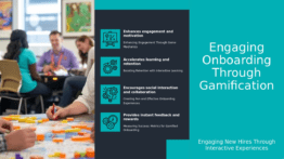 PowerPoint template for gamification in onboarding, featuring engaging onboarding presentations and effective onboarding strategies slides.