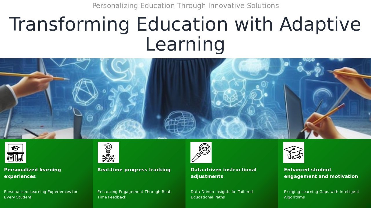 Professional PowerPoint template for adaptive learning technologies, ideal for employee training and development presentations. Download now.