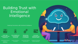 Professional PowerPoint template for Building Trust through EI, featuring emotional intelligence training presentation slides and team building trust concepts.