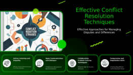 Professional presentation template for conflict resolution strategies with effective ppt slides for team leadership and problem-solving skills training.