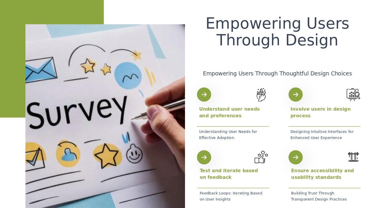 PowerPoint template focusing on User-Centric Design in Adoption for effective adoption slide deck and overcoming resistance templates