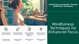 Professional PowerPoint template for mindfulness practices for better focus, featuring time management and procrastination management slides.