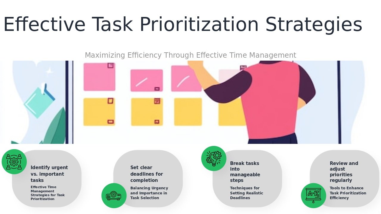 PowerPoint template for prioritizing tasks with time limits in a professional presentation, ideal for effective time management slides.