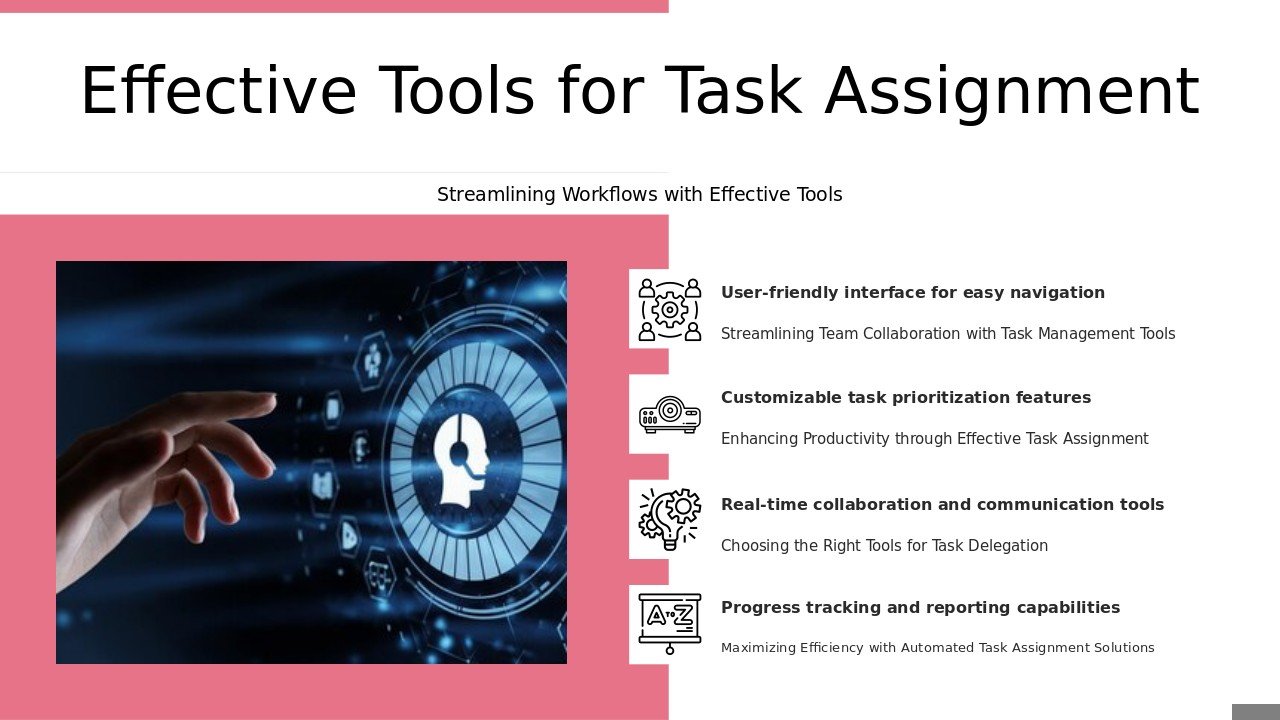 PowerPoint template for tools for task assignment, featuring effective task management PowerPoint slides for professional presentations.