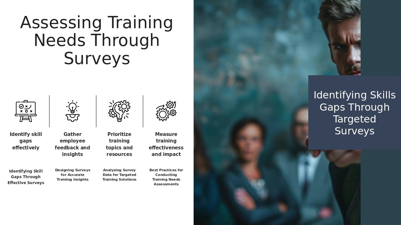 Professional PowerPoint template for surveys for training needs, featuring customizable training survey templates and assessment slides.