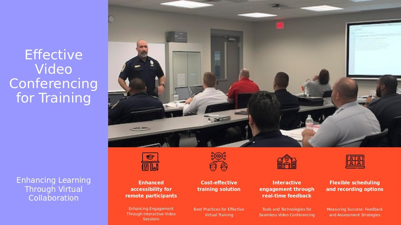 Professional PowerPoint template for video conferencing for training with interactive training slides and eLearning presentation design.