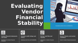 PowerPoint template for assessing financial stability of vendors with professional presentation slides for risk assessment.