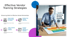 PowerPoint template for implementing vendor training programs with customizable slides for effective vendor management training