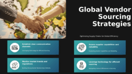 PowerPoint template for professional presentation on strategies for global vendor sourcing and procurement management.