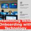 PowerPoint template for Technology Tools for Vendor Onboarding showcasing best practices and vendor management strategies in slides