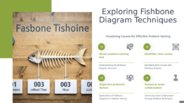 Professional PowerPoint template for effective Fishbone Diagram Techniques in root cause analysis presentations and workflow analysis.