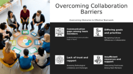 PowerPoint template for Identifying Collaboration Barriers in team collaboration analysis and effective workflow presentation.