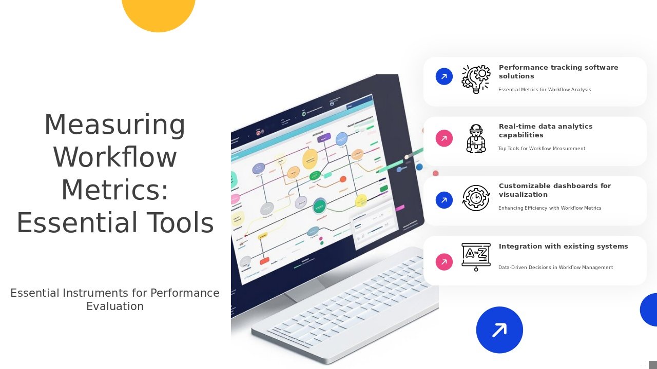 PowerPoint template for tools for measuring workflow metrics, ideal for professional presentations and workflow performance measurement.
