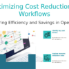PowerPoint template for cost reduction metrics in workflows, ideal for professional presentations and workflow efficiency analysis.