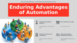 PowerPoint template showcasing long-term benefits of automation with professional presentation design and automation impact metrics slides