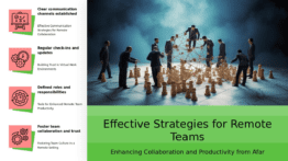 PowerPoint template for Best Practices for Remote Teams, featuring effective collaboration strategies and workflow management slide deck.