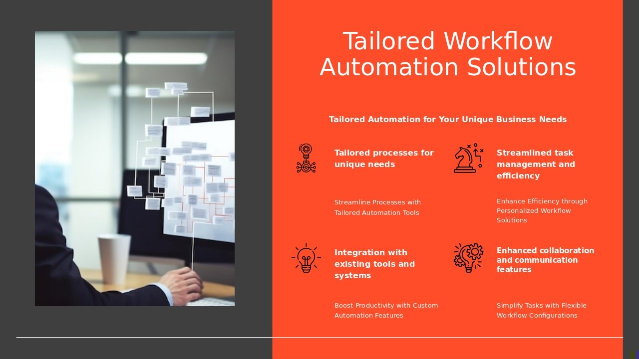 Customizable Workflow Automation Solutions PowerPoint template for professional presentations with editable ppt slides and visual workflow automation templates.
