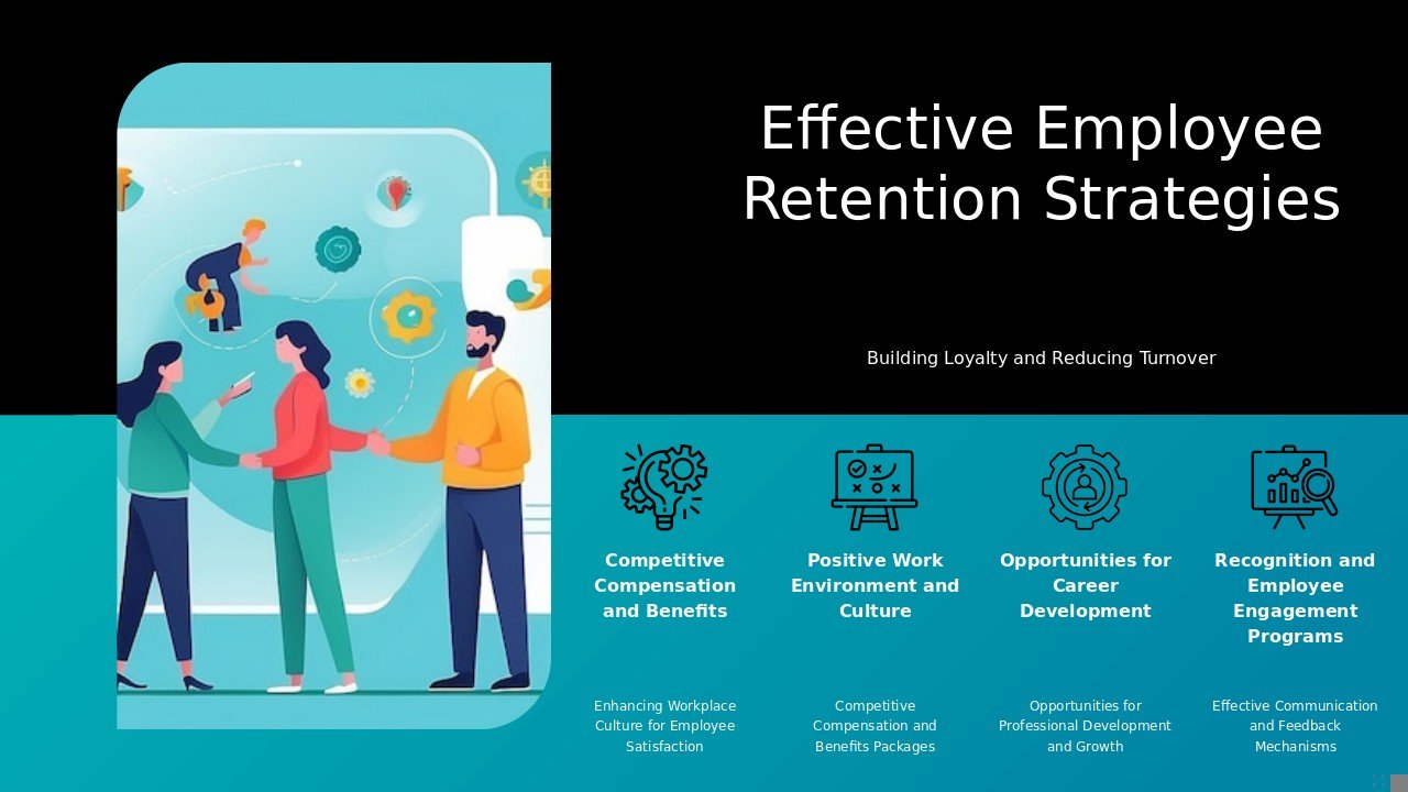 Employee Retention Strategies PowerPoint Template for HR Presentations 3 Professional PowerPoint template for Employee Retention Strategies with effective ppt slides for HR presentations and workforce planning.