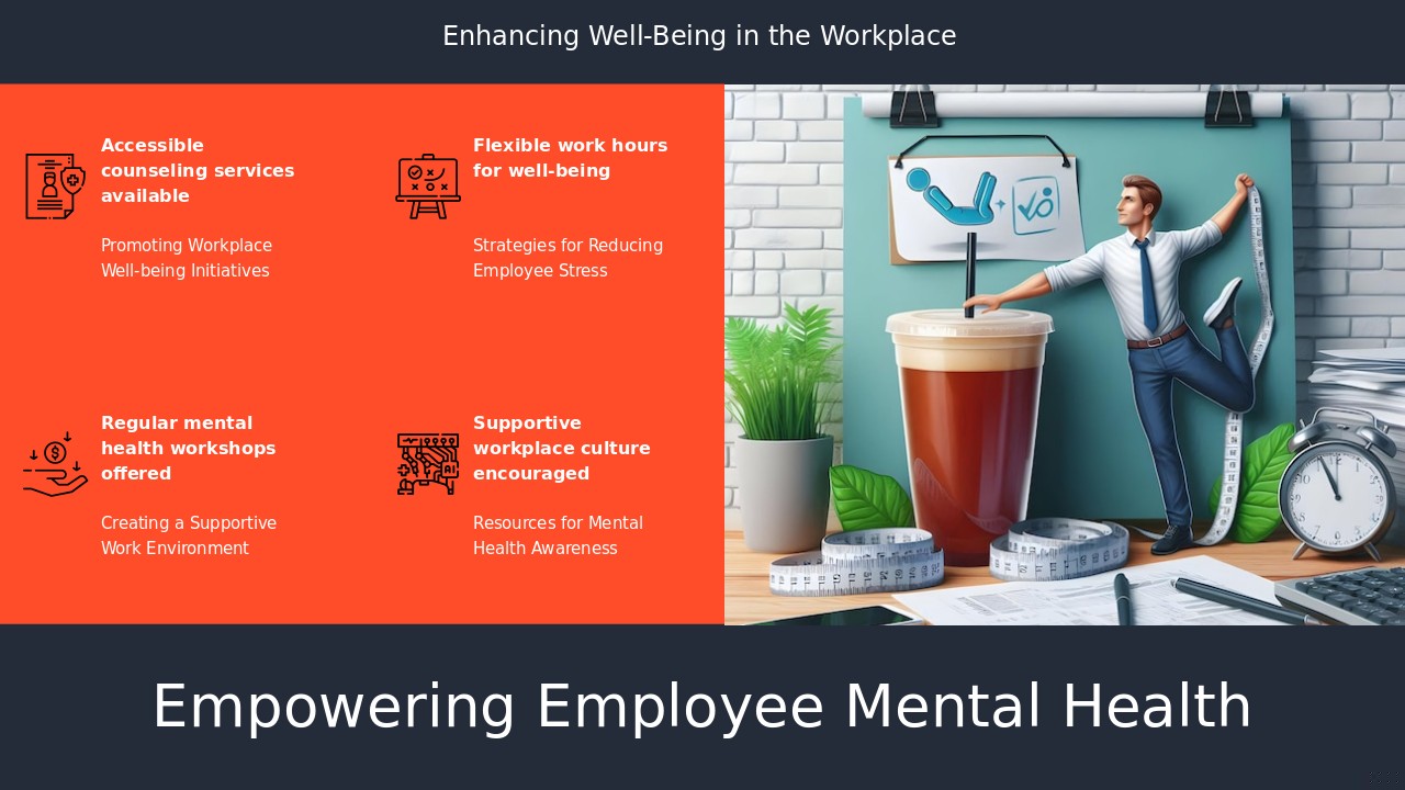 PowerPoint template for mental health support for employees, enhancing workforce planning and improving employee retention strategies.